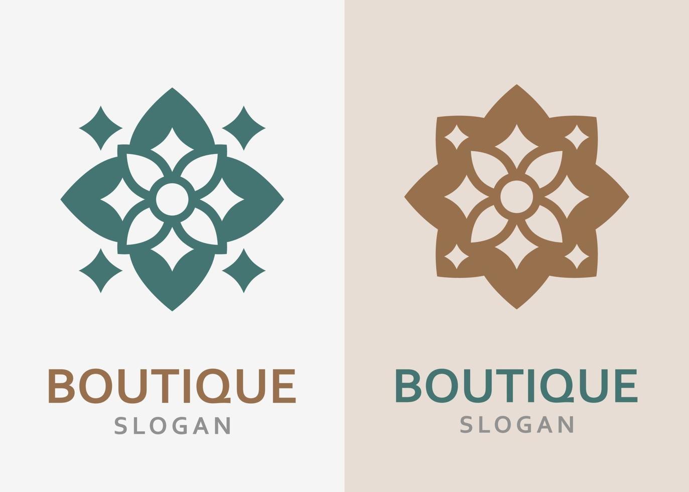 Luxurious monochrome ornate logo in different colors and variety. vector