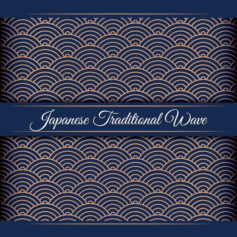 Luxury Japanese wave pattern background vector