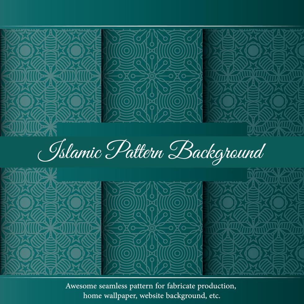 Islamic luxury green ornament border arabesque pattern vector