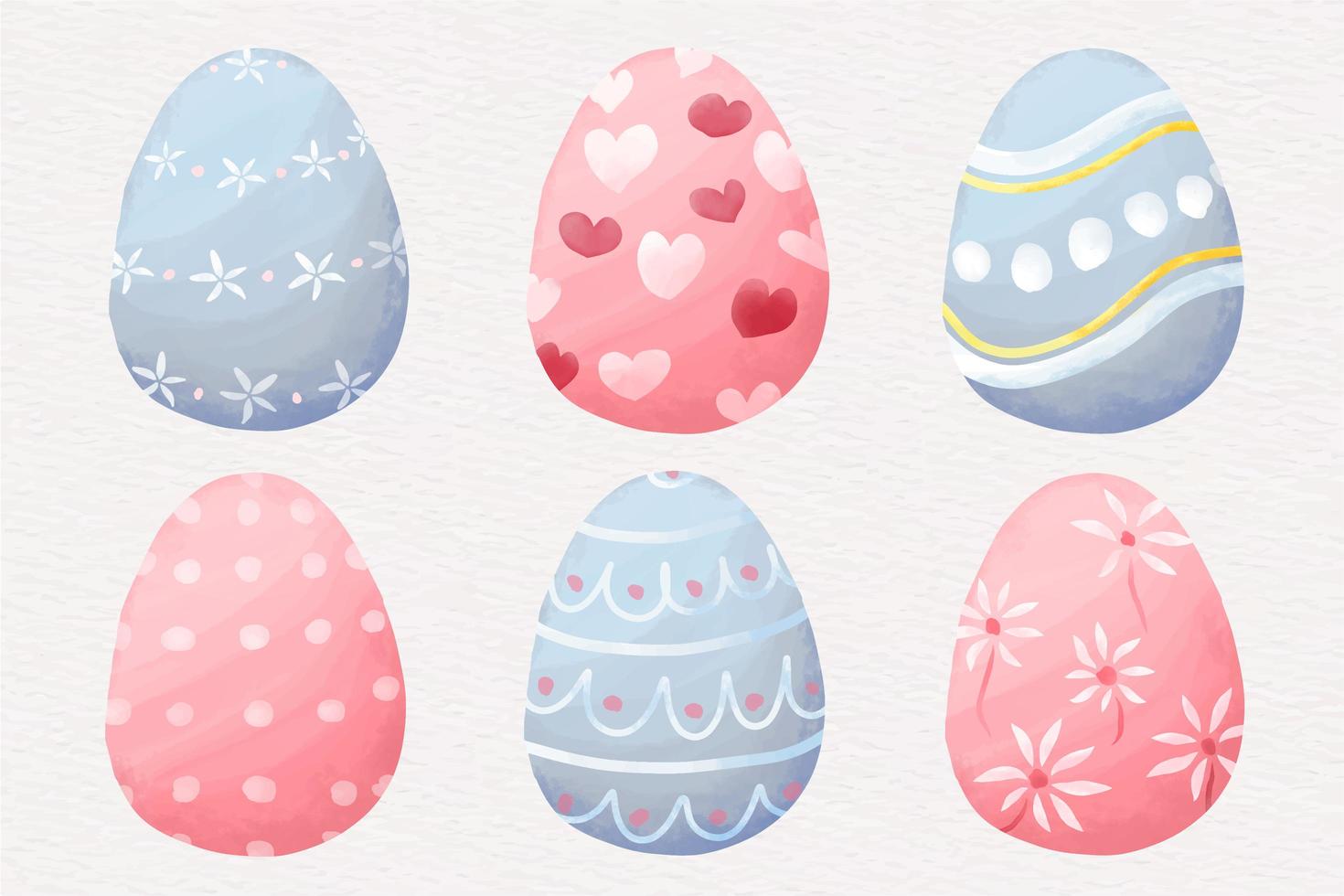 Watercolor easter eggs collection illustation vector