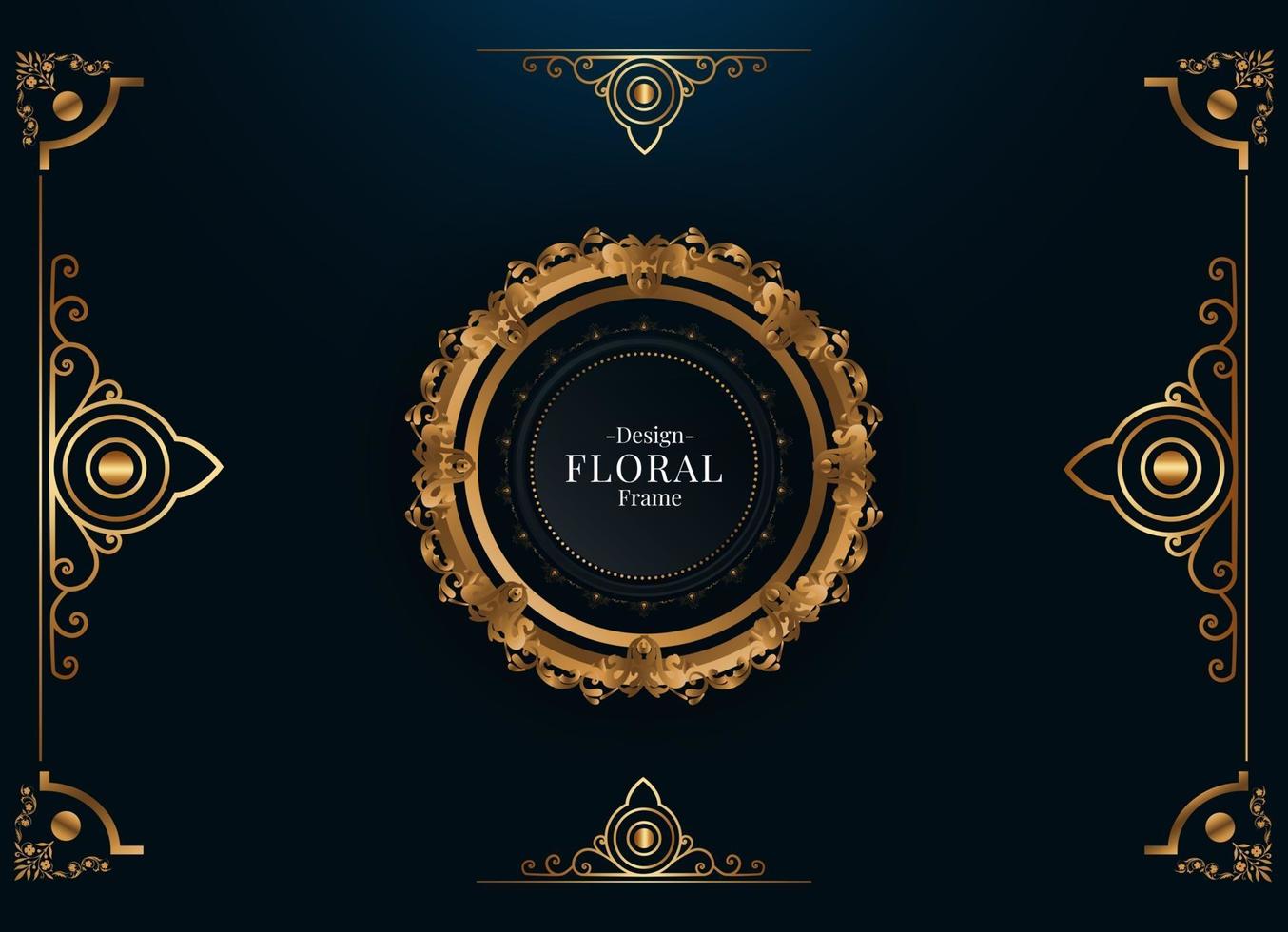 elegant golden floral frame vector