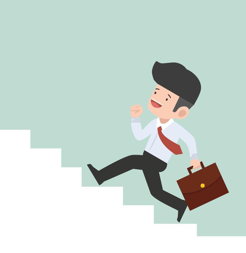 Businessman Running Up the Stairs Concept vector