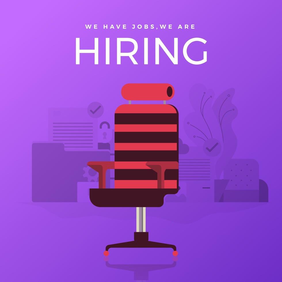 HR hiring decision vector. Chair is empty vector