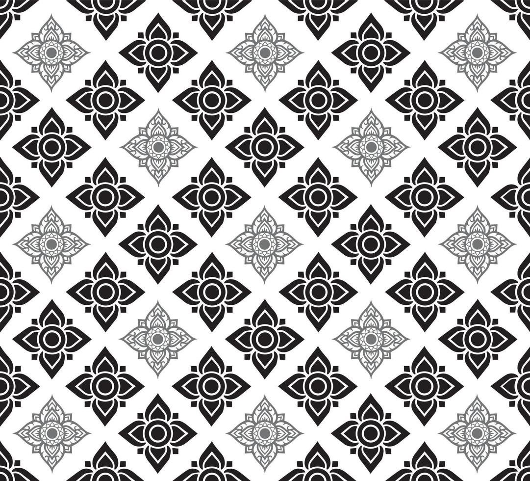 Line Thai Fabric tradional seamless pattern background vector