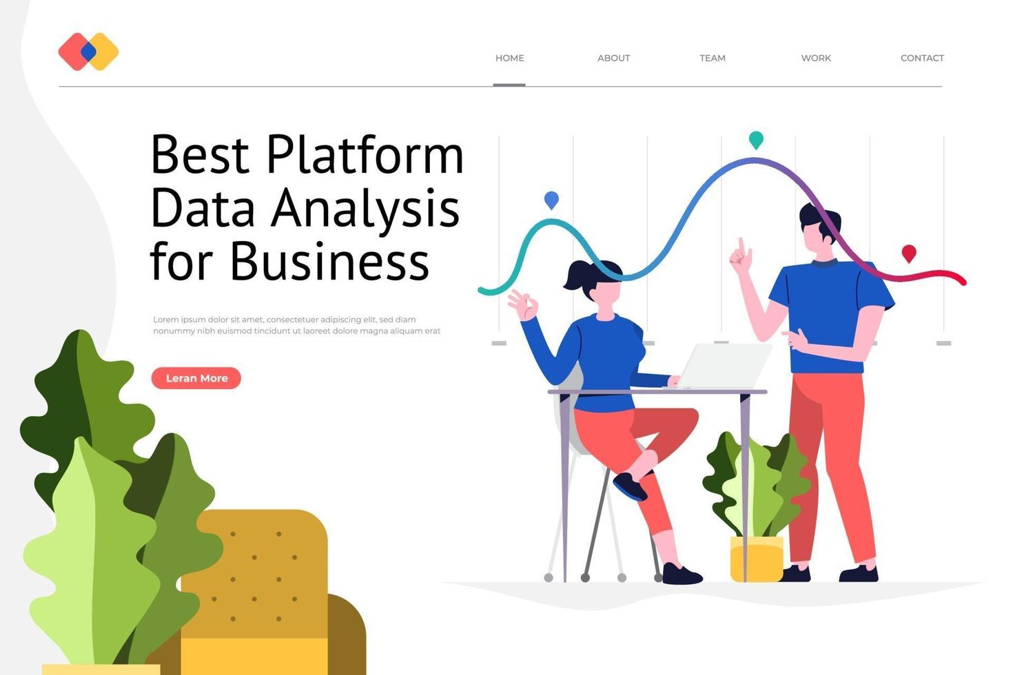 Data Analysis Website vector