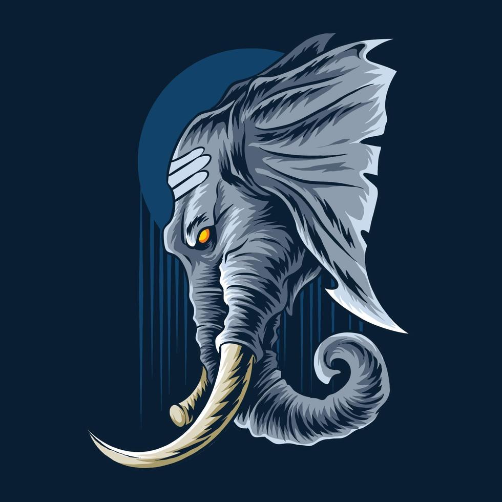 La cabeza de elefante de Ganesha se ve muy majestuosa y varonil. vector