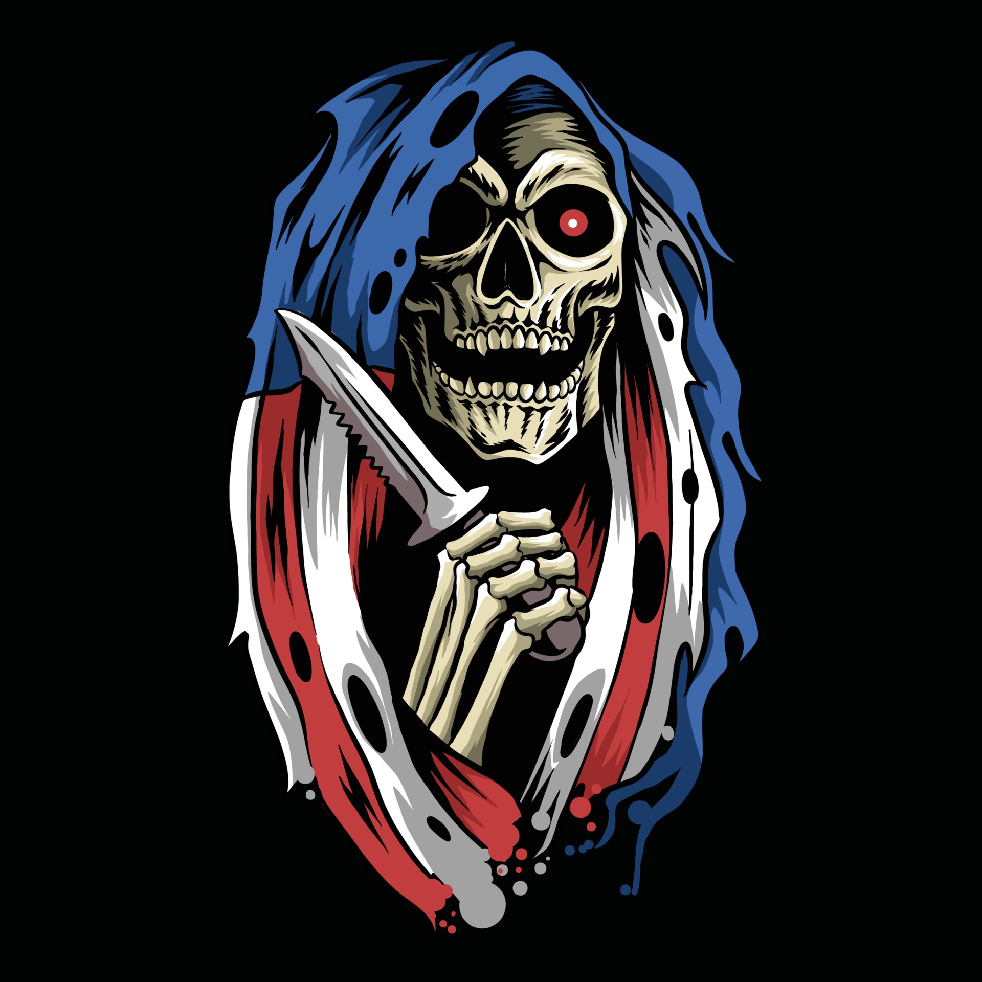 Download angel of death grim reaper with hood cloak american flag holding a...