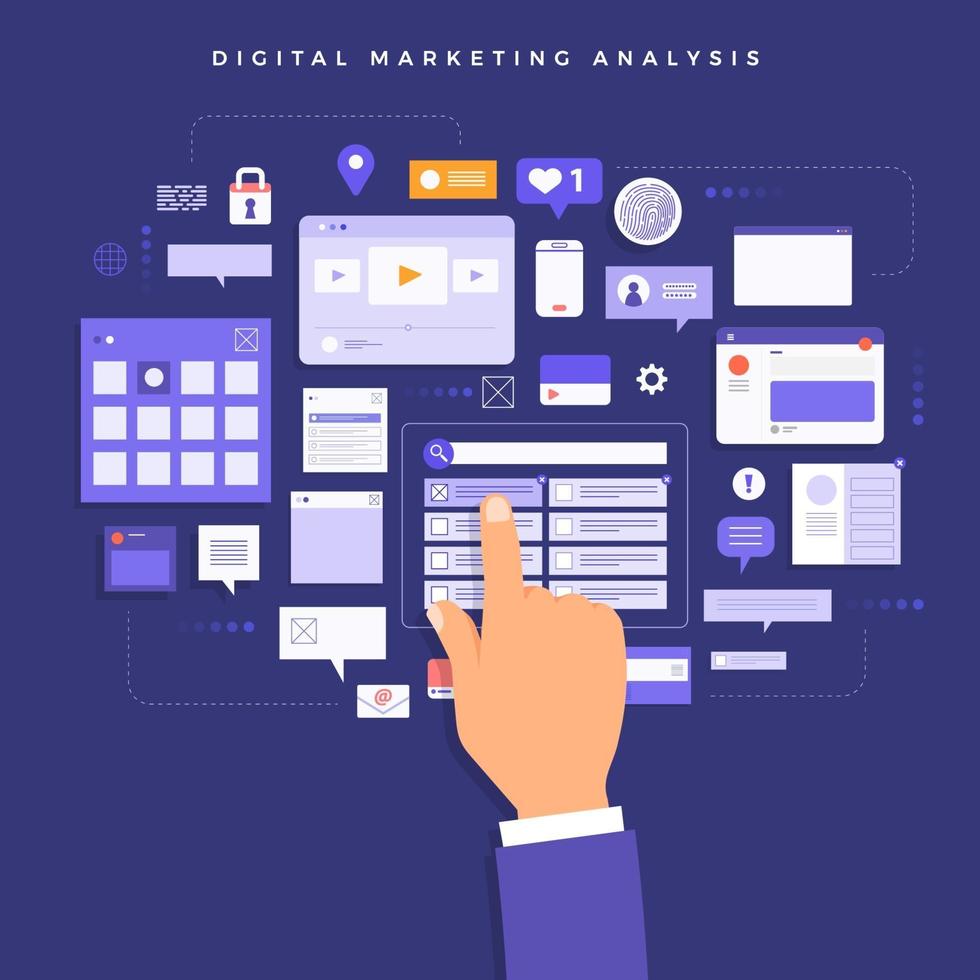 Digital marketing analysis vector