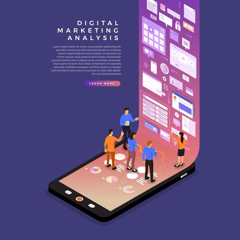 Digital marketing analysis vector