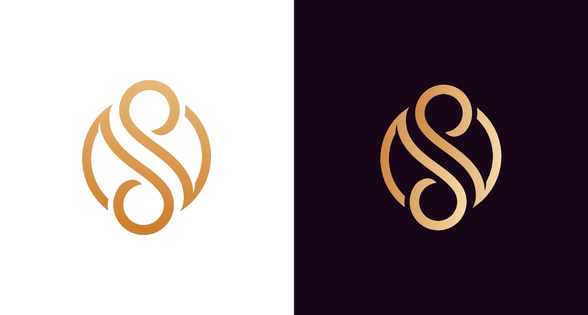Beautiful Luxury Letter Ss Monogram In Infinity Shape Elegant Circular