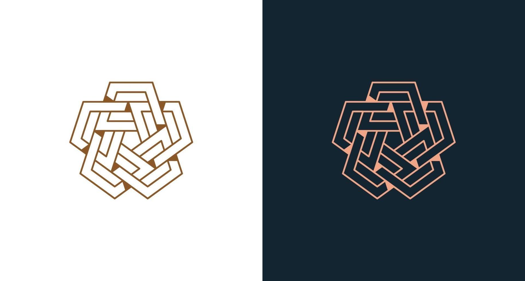 Abstract outlined star logo emblem vector