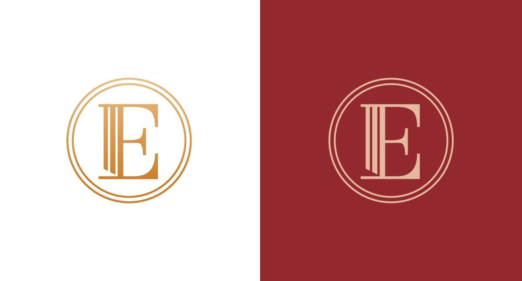 Elegant Classy letter E, law pillars logo vector