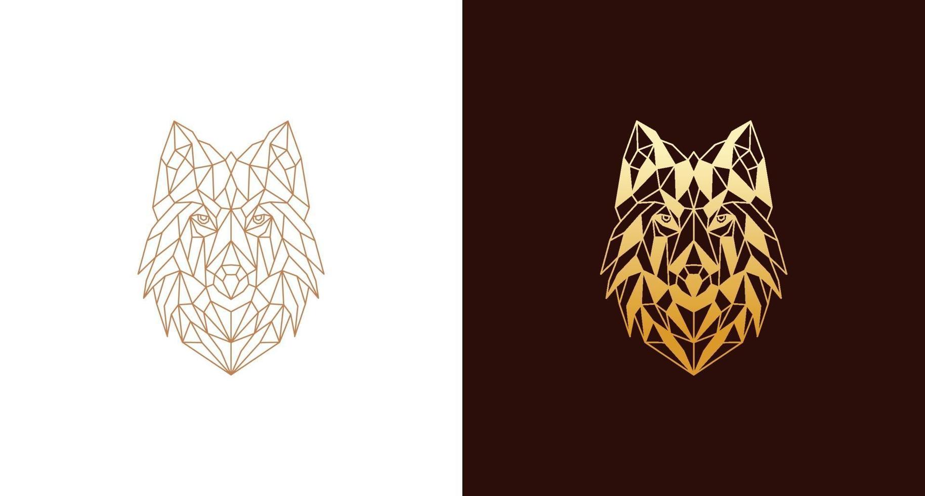 Abstract elegant wolf head illustration logo vector