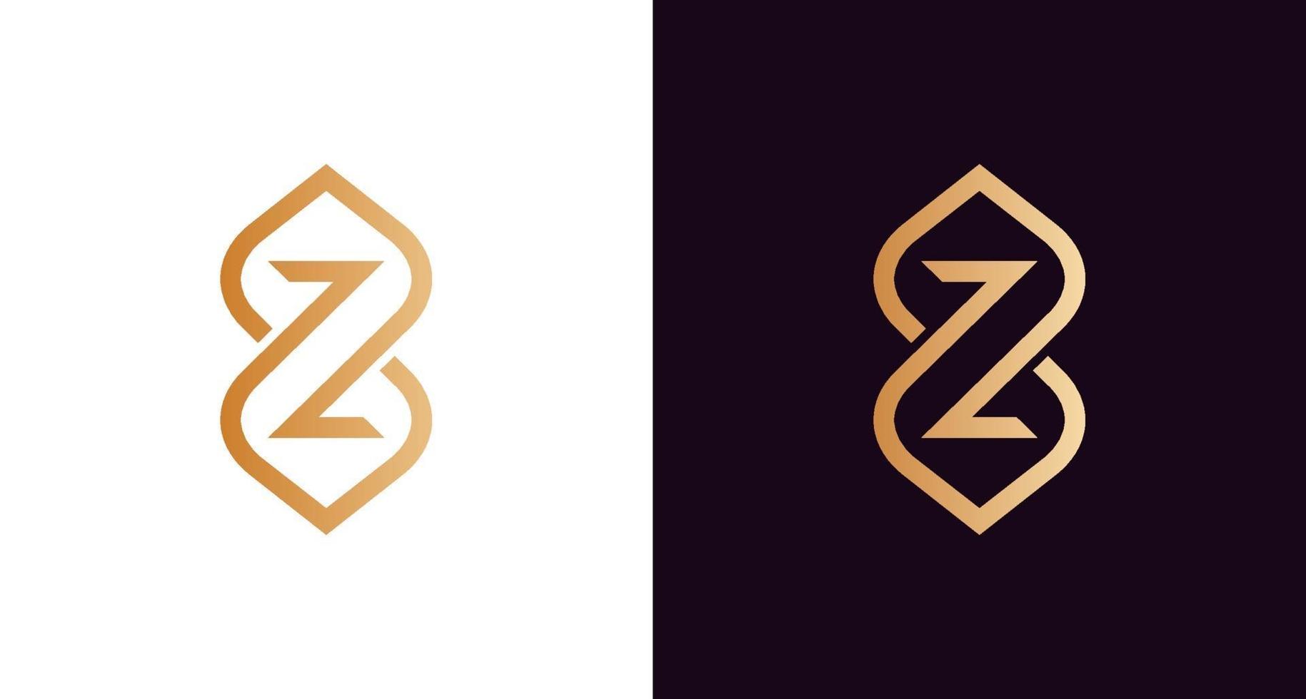 elegante y lujoso logotipo de letra z infinito, elegante infinito con plantilla de logotipo de letra z inicial vector