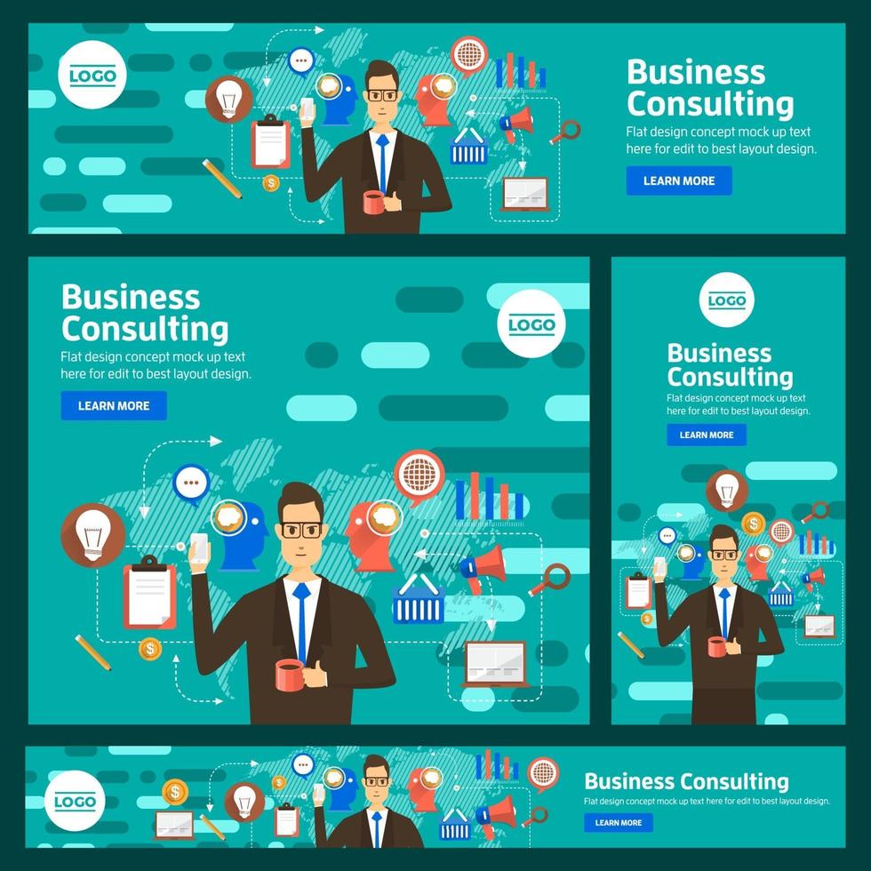 Set of digital marketing banners vector