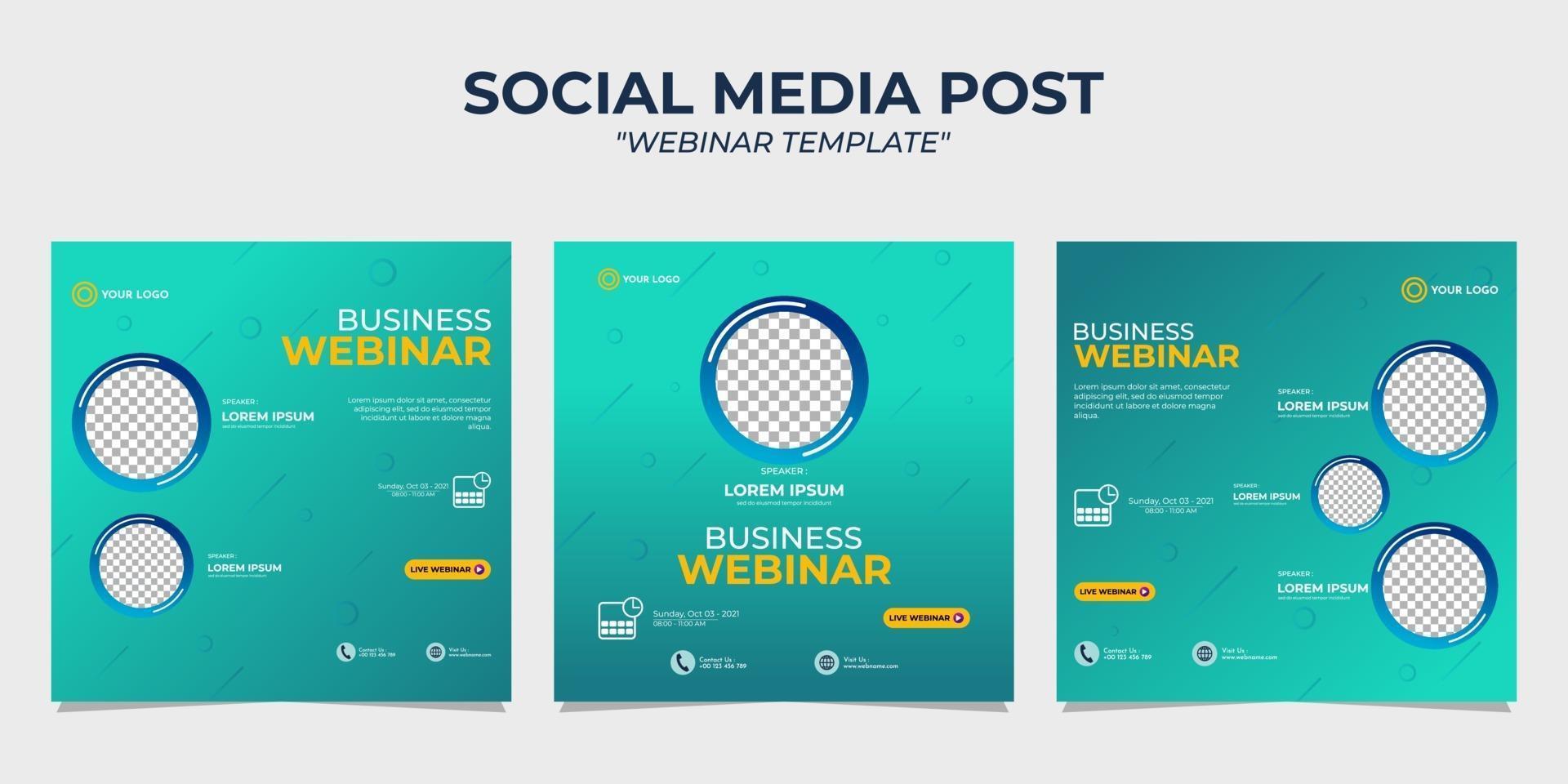 social media story post templates webinar vector