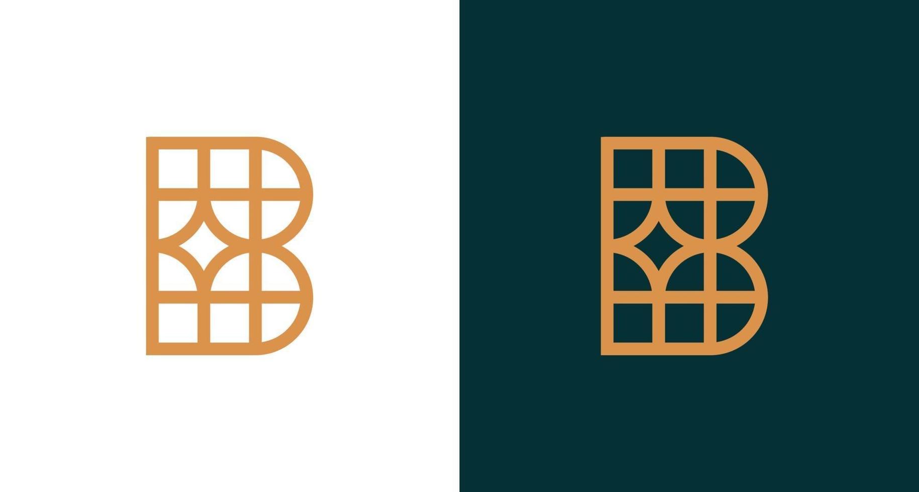 simple classy letter B logo with geometric pattern vector