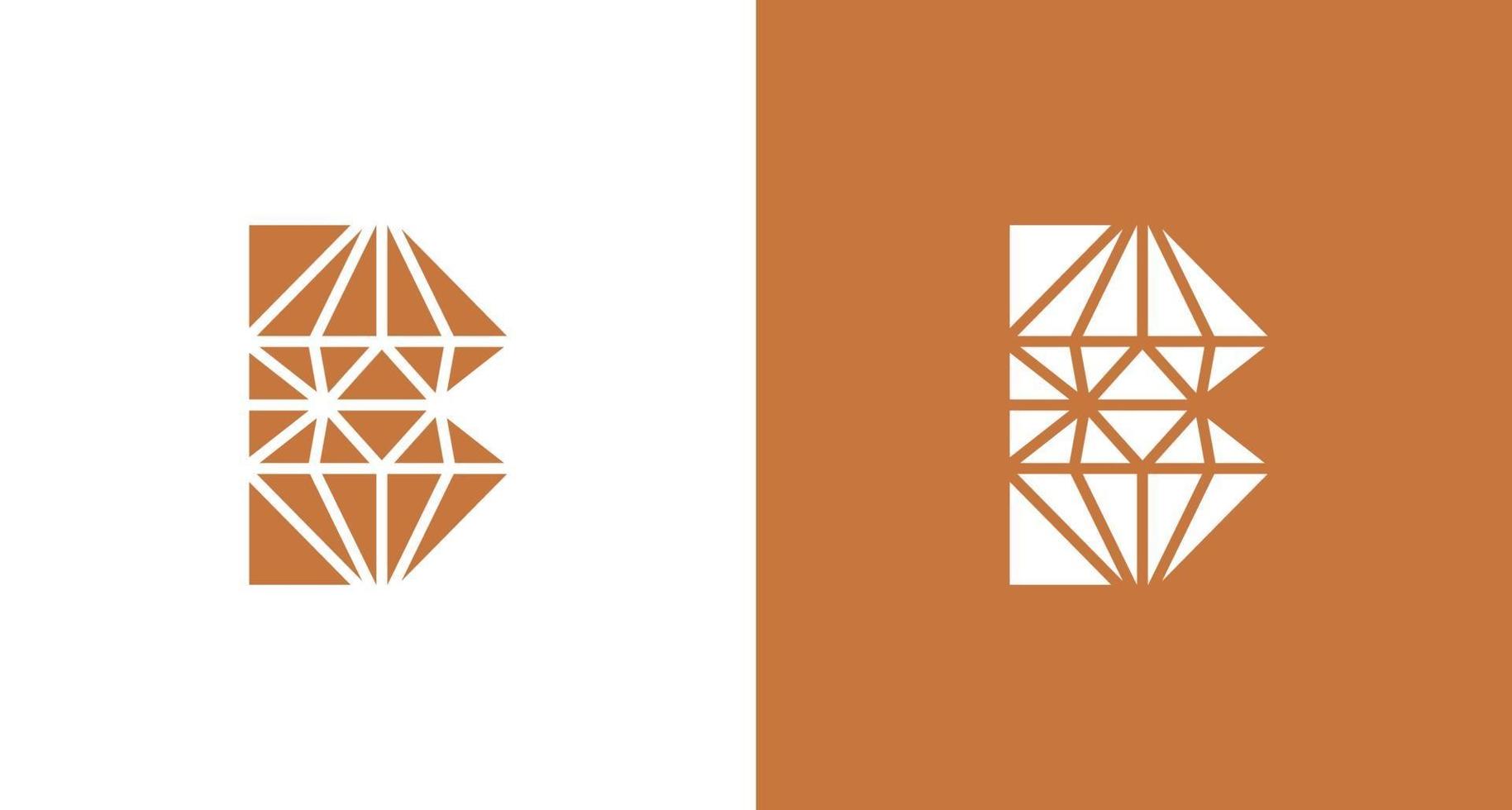 abstract letter B diamond logo icon vector