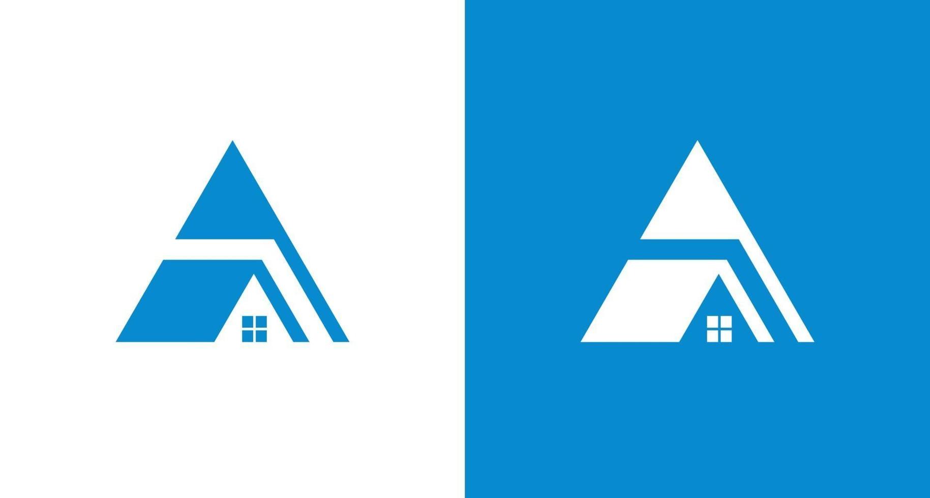 Modern triangle letter A home roof logo vector