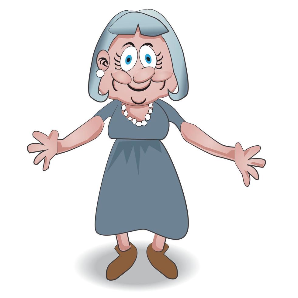 personaje de dibujos animados de la abuela vector