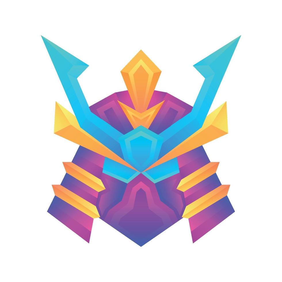 Creative colorful gradient samurai vector concept design template