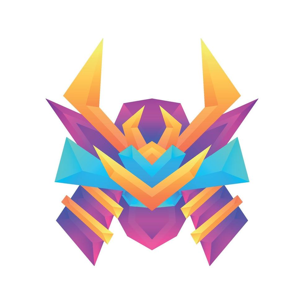 Creative colorful gradient samurai vector concept design template