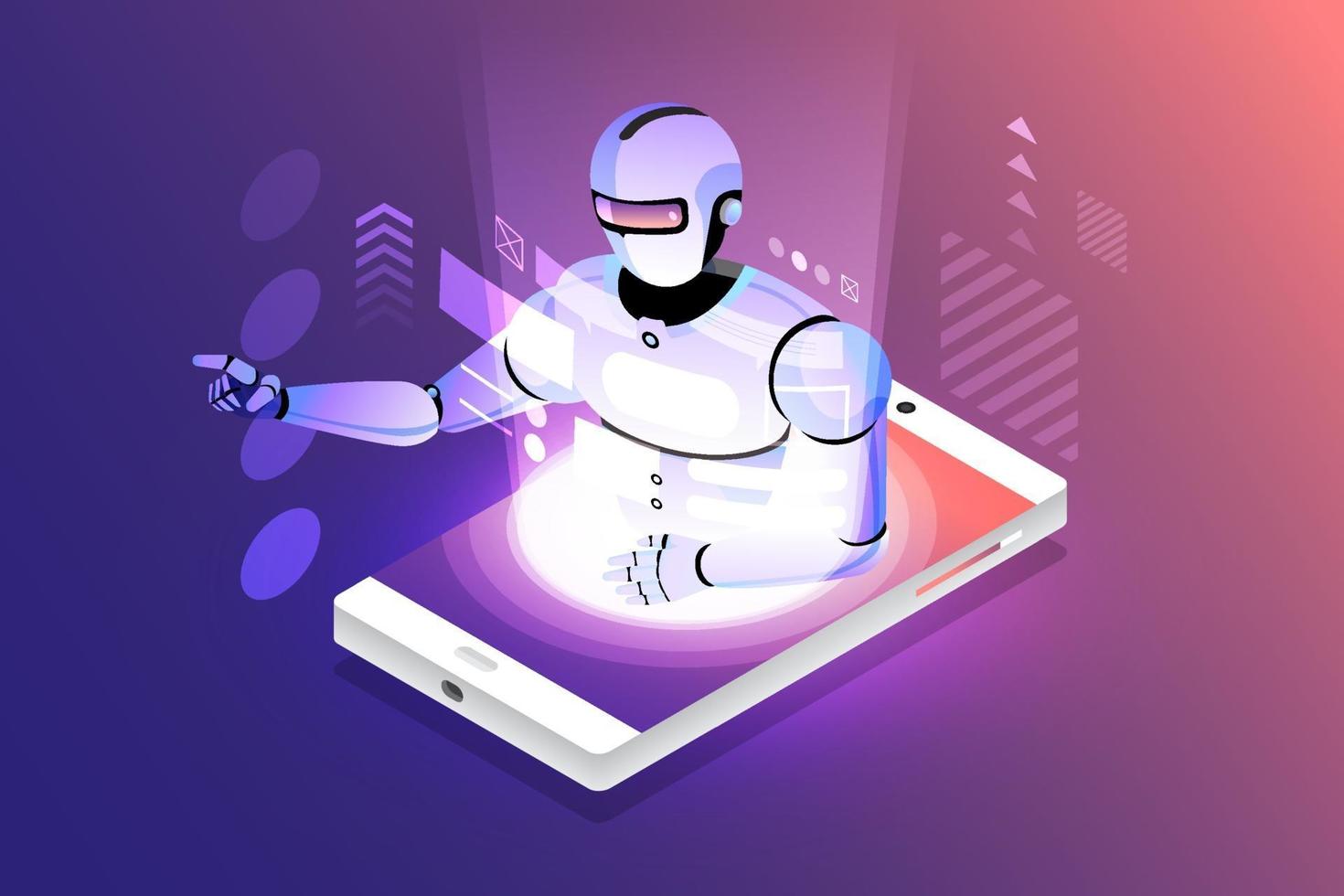 Isometric Artificial Intelligence vector