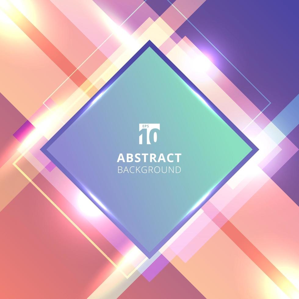 Abstract technology background diagonal geometric square bright color overlapping with lighting effect. vector