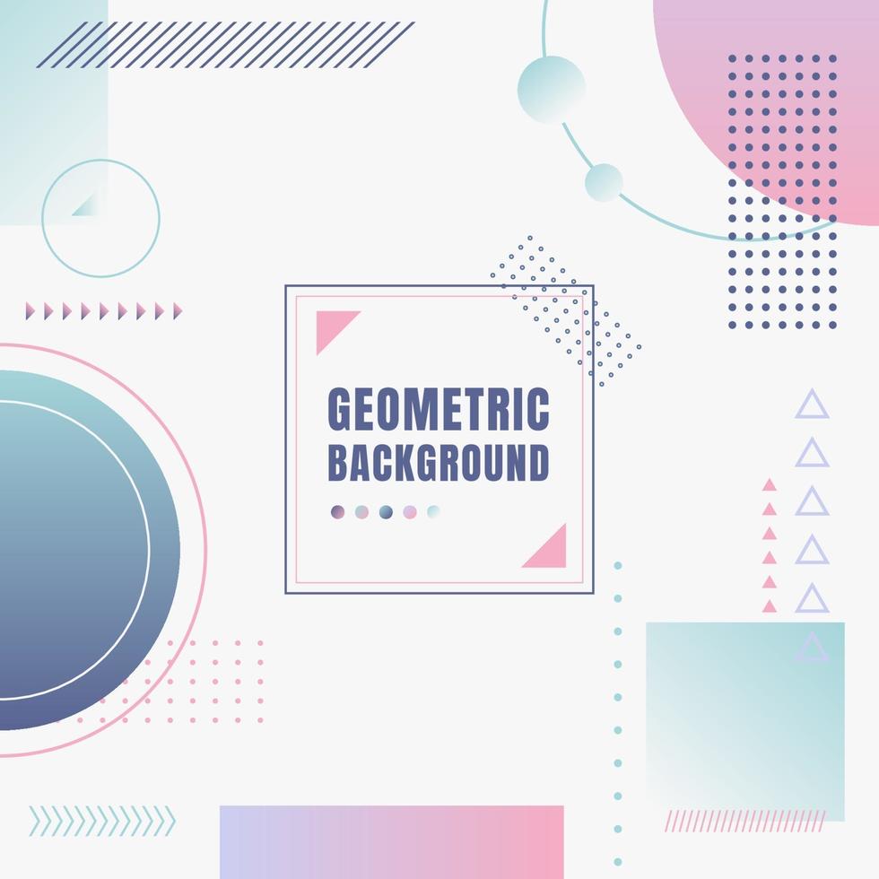 Abstract modern pastel color geometric composition forms on white background vector