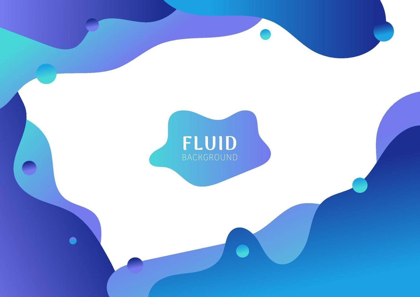 Abstract fluid shape gradient blue color isolated on white background. vector