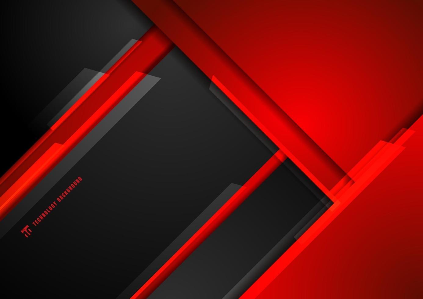 Abstract template technology futuristic black and red geometric metallic overlapping modern background vector