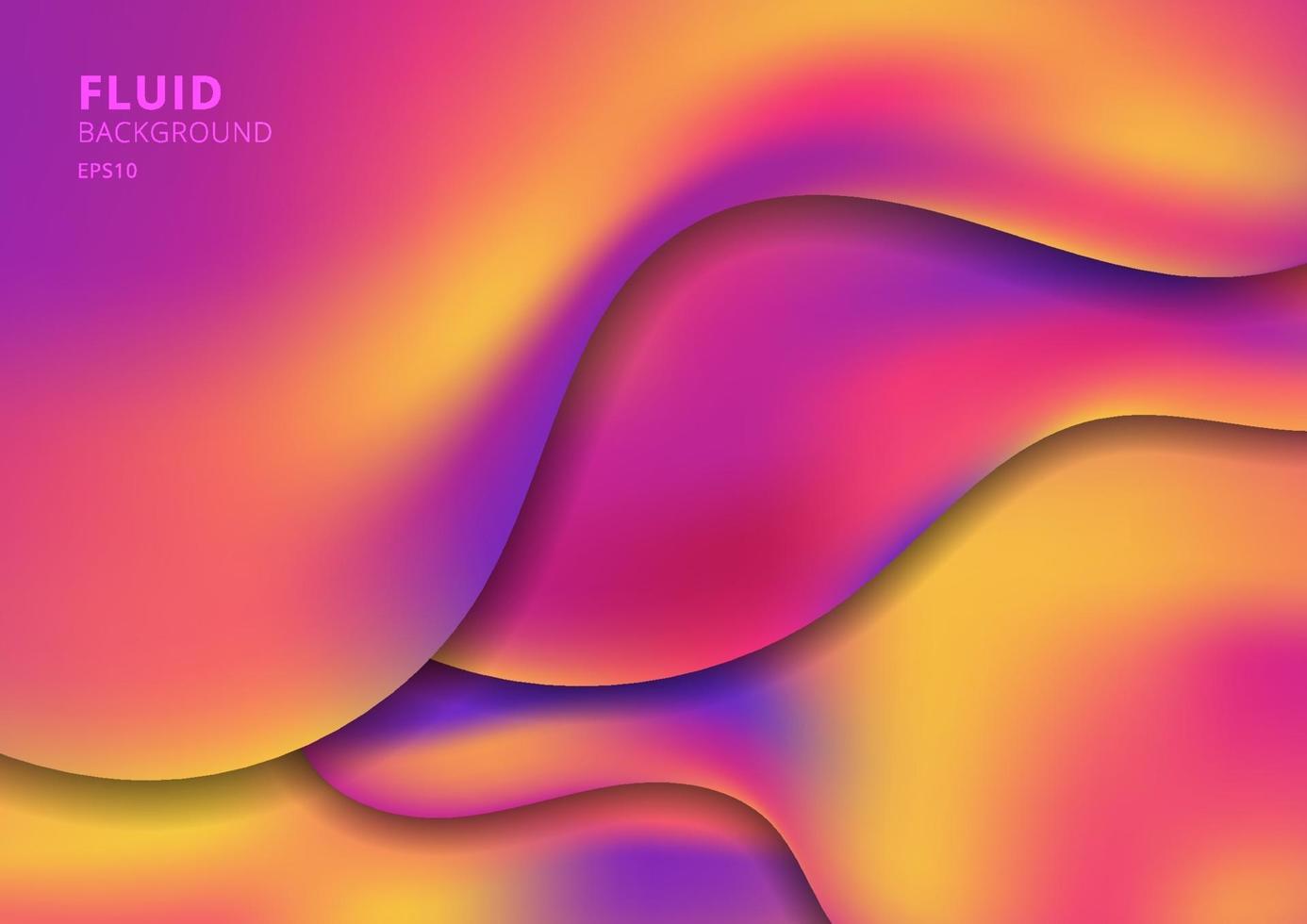 Abstract template fluid shape in trendy bright gradient colors background. vector
