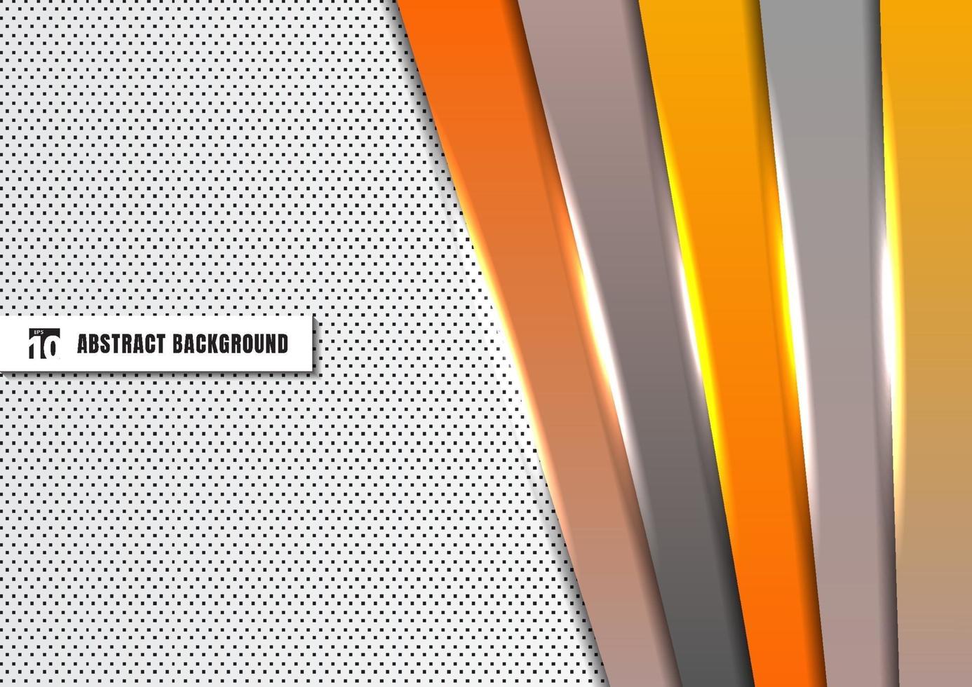 Abstract template orange and gray diagonal geometric rectangle bar overlapping on white background vector