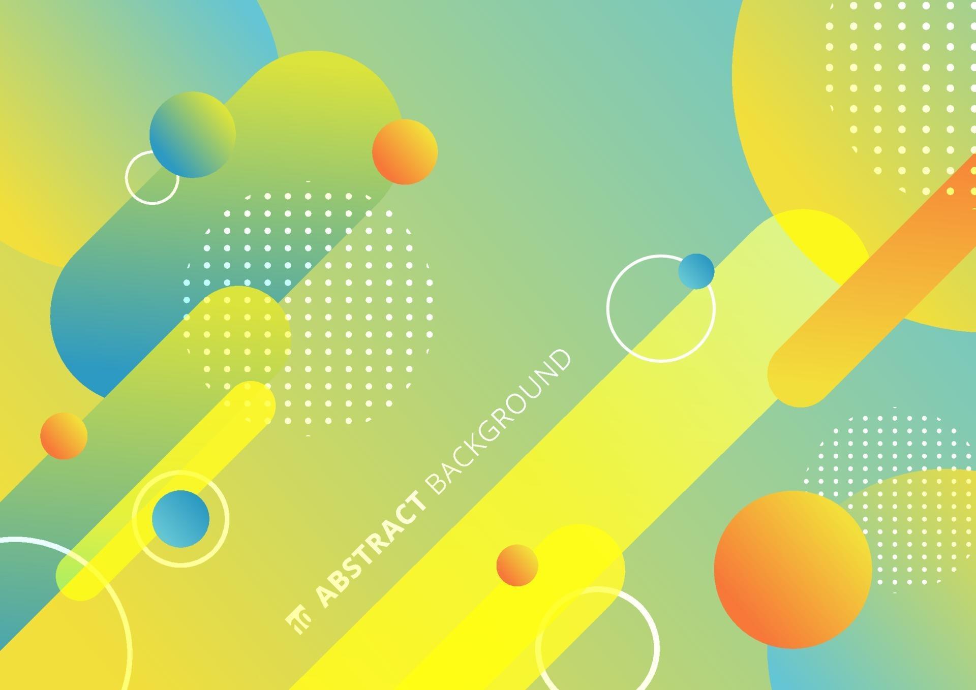 Abstract colorful rounded geometric shapes lines in diagonal rhythm