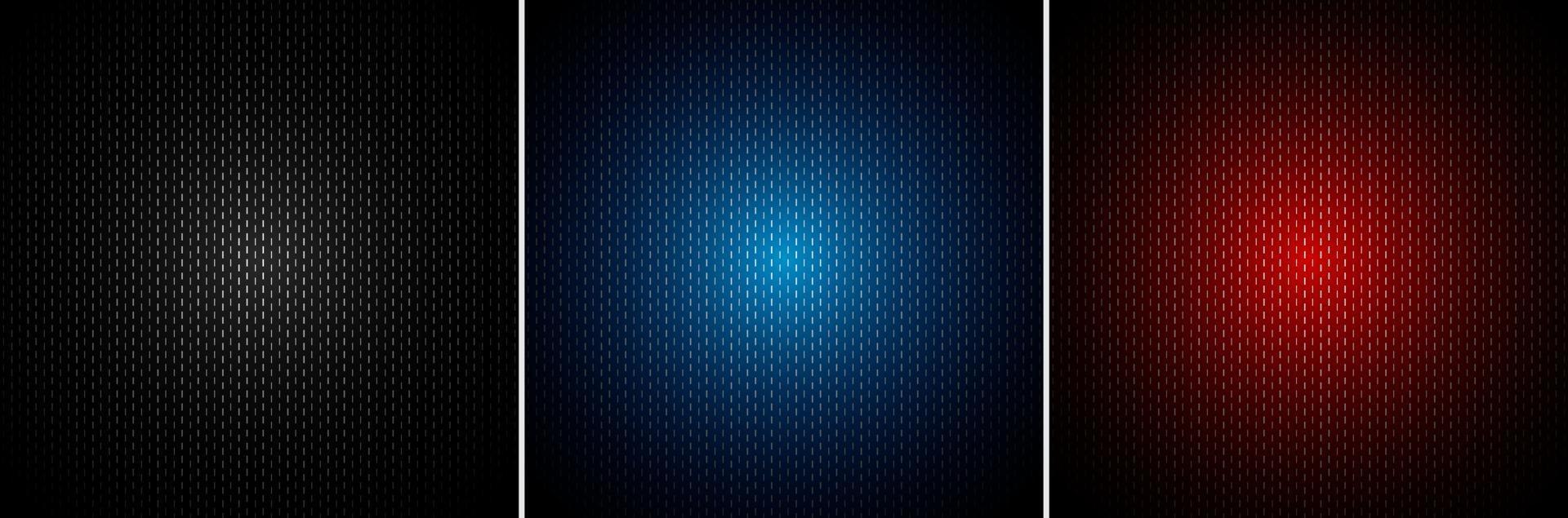 Set of metallic black, blue, red color background and texture. vector