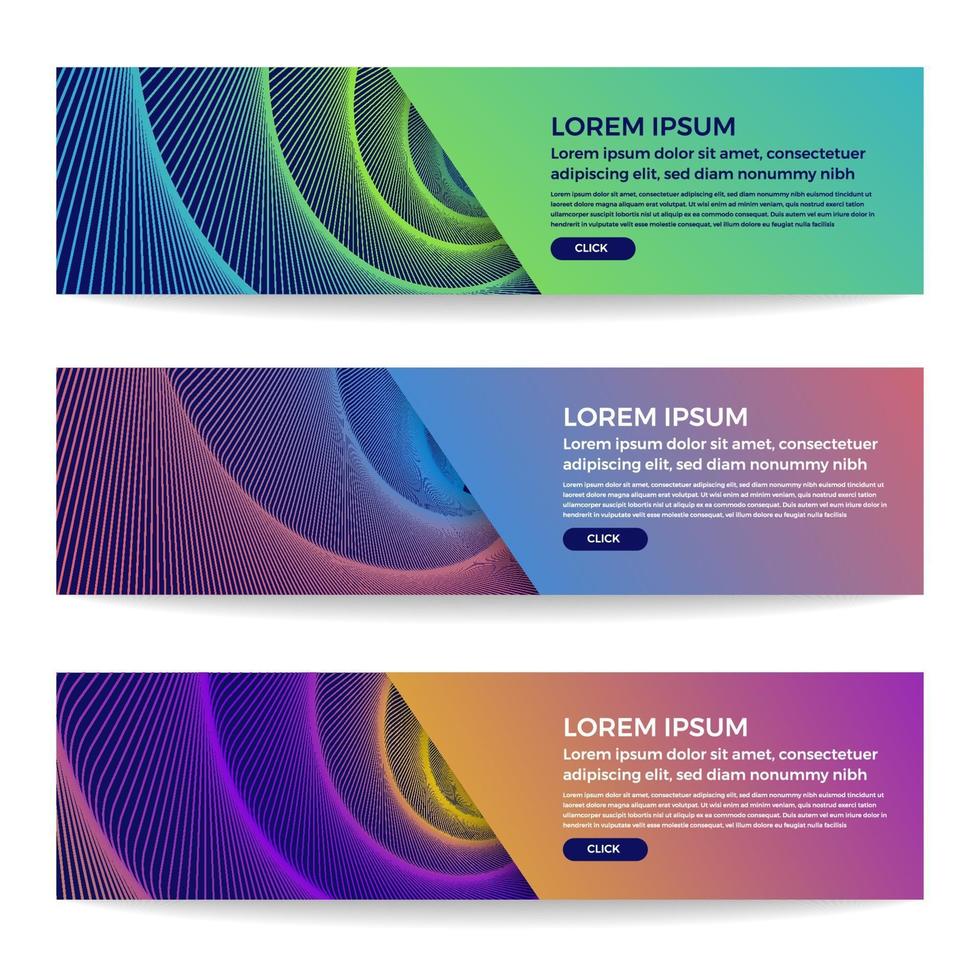 Set of colorful abstract geometric banners vector