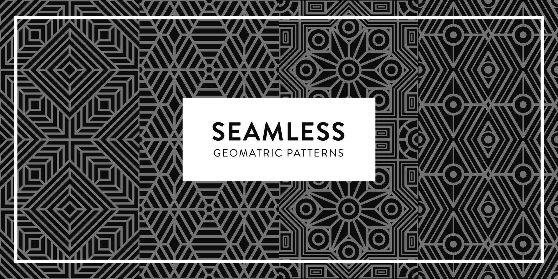 Seamless geometric patterns vector illustration