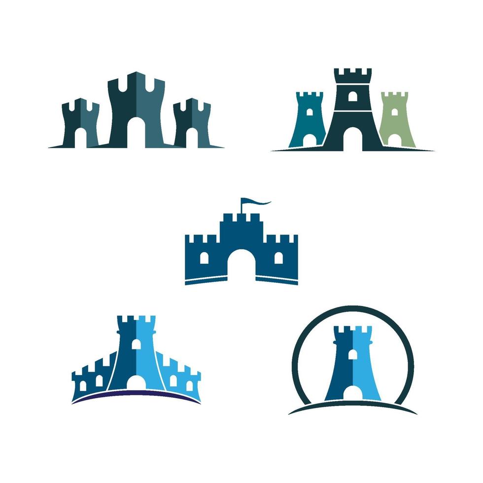 Castle logo images set vector