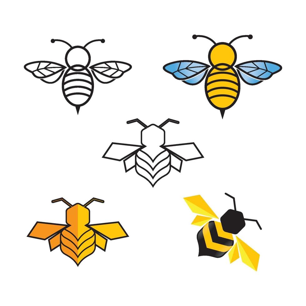 conjunto de imágenes de logotipo de abeja vector