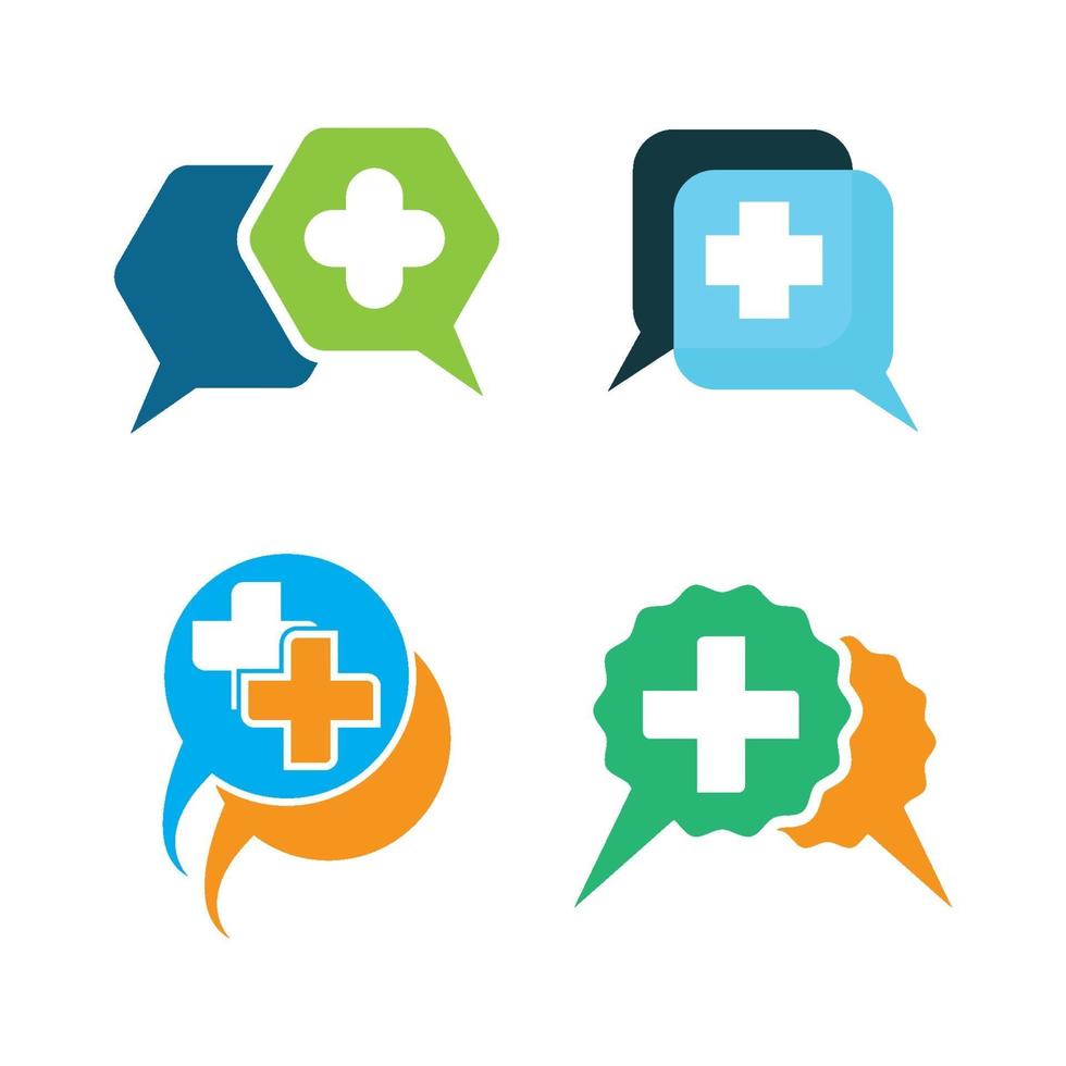 Medic consult logo images set vector
