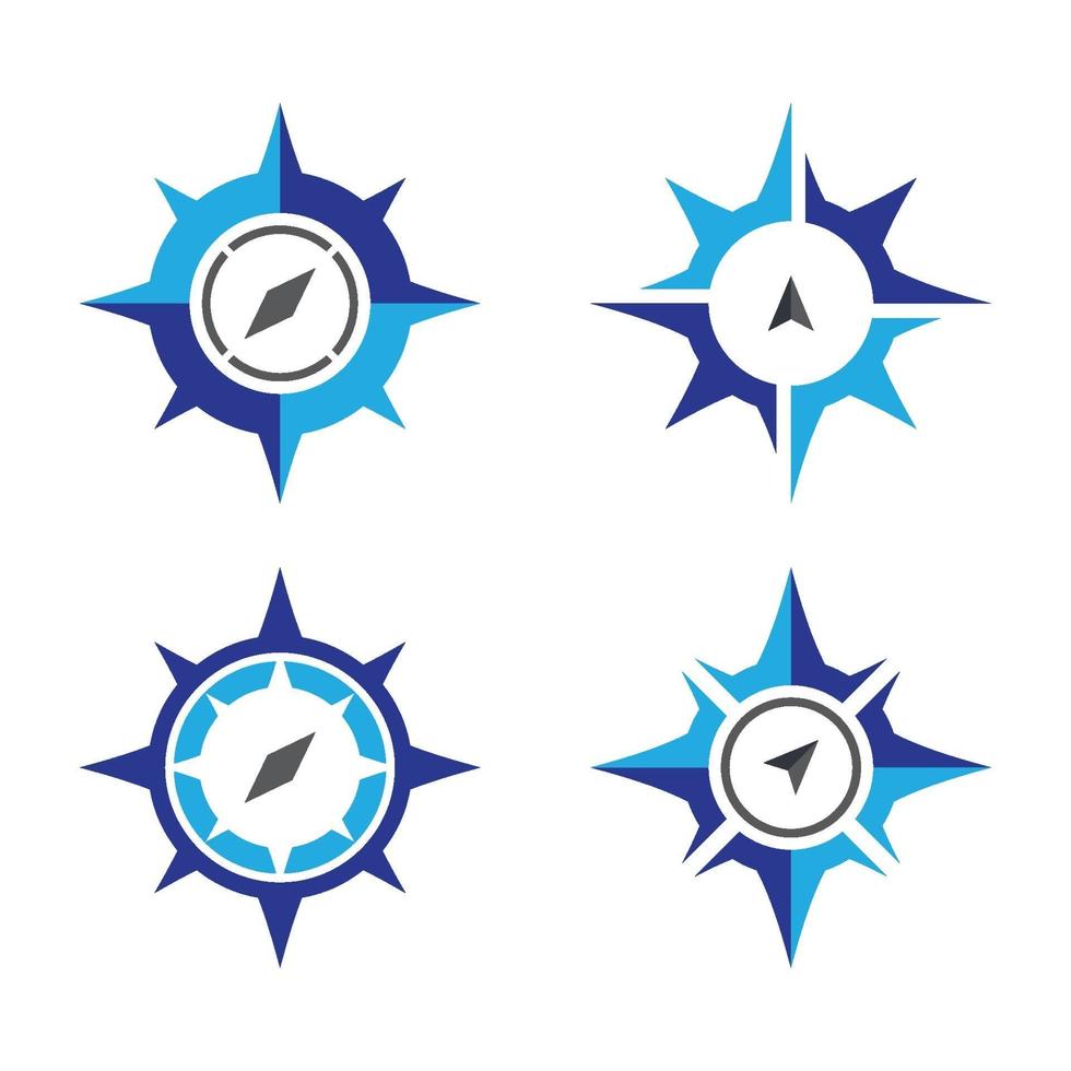 conjunto de imágenes del logotipo de la brújula vector