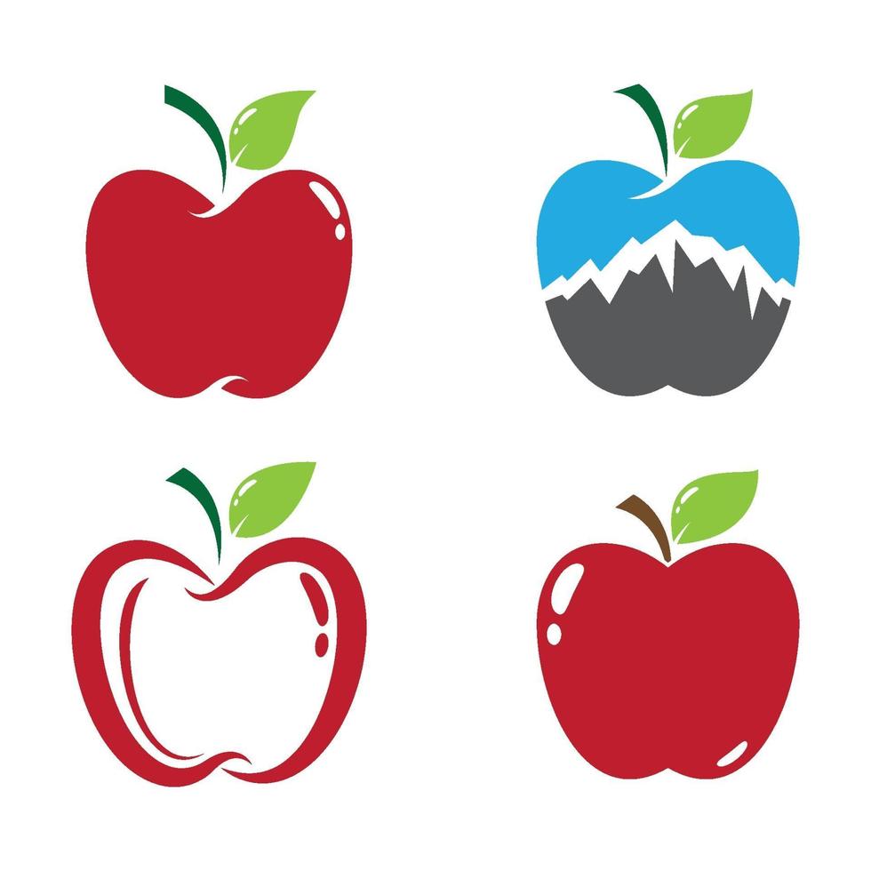 conjunto de imágenes del logo de manzana vector