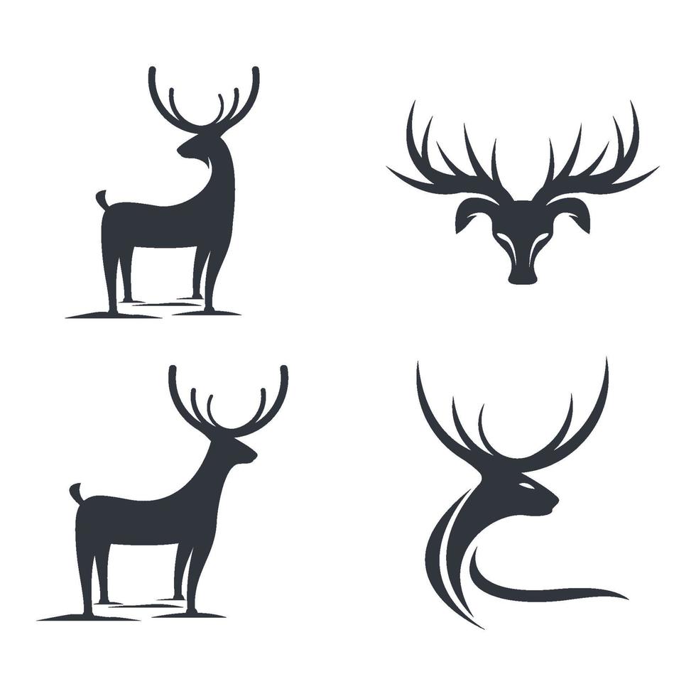 Deer logo images illustration set vector