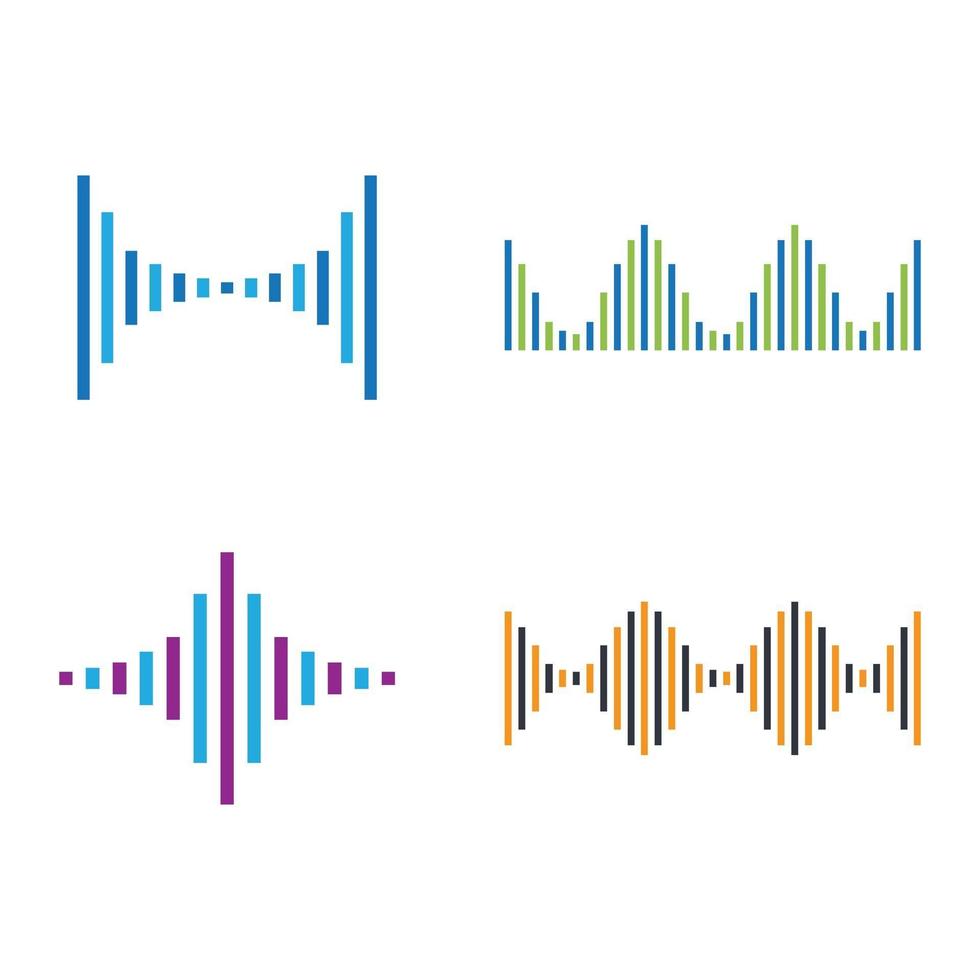 Sound wave images set vector