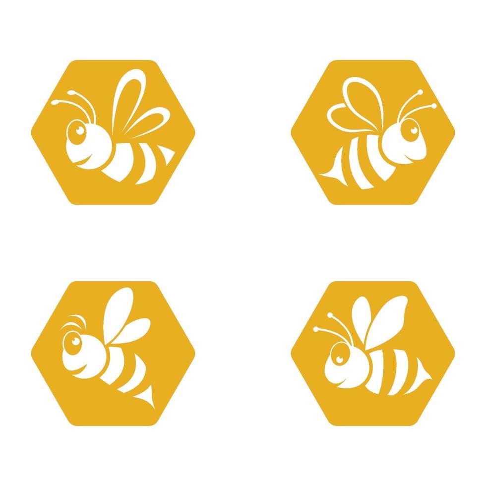 conjunto de imágenes de logotipo de abeja vector