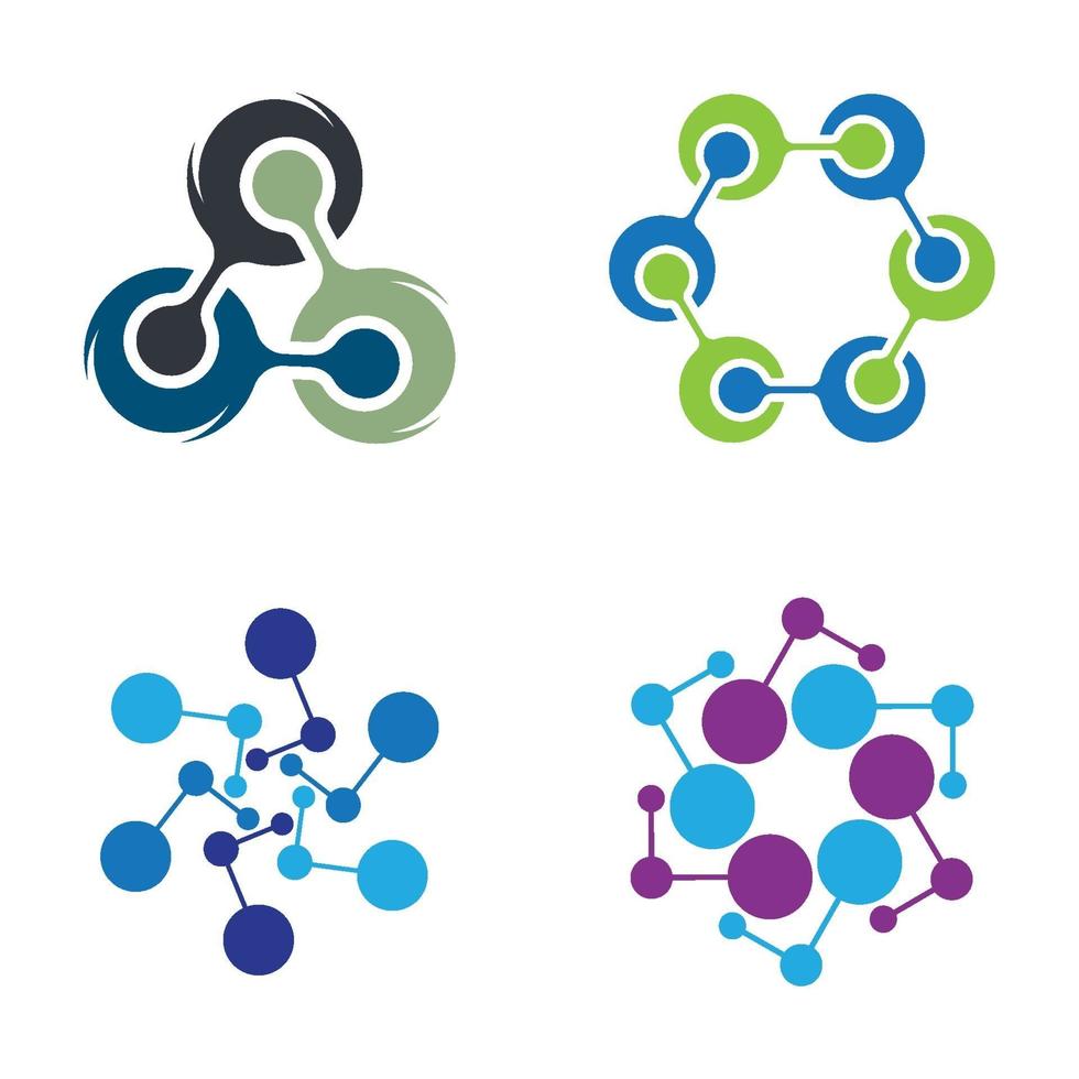 Molecule logo design set vector