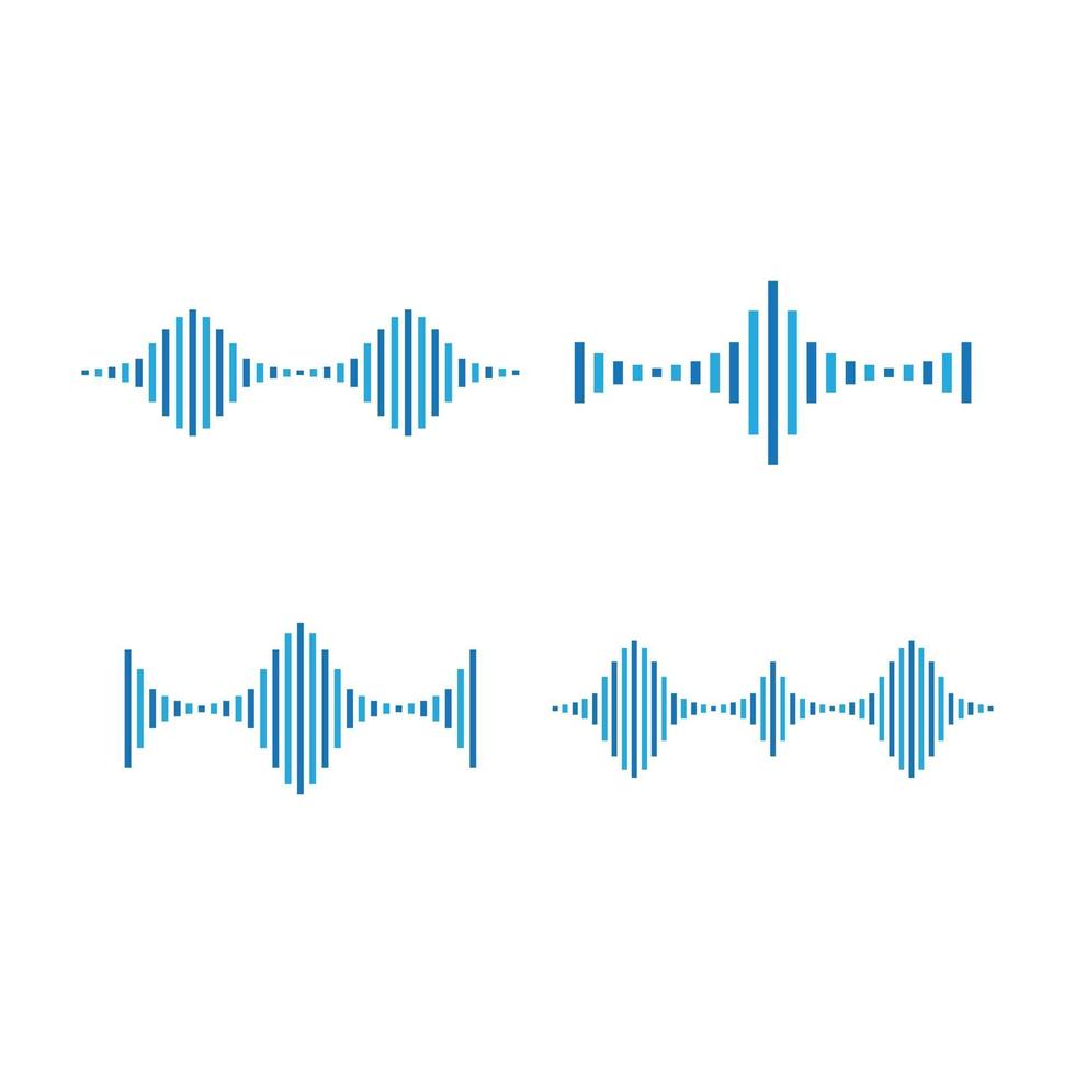 Sound wave images set vector