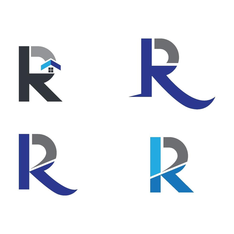 Letter r logo images set vector