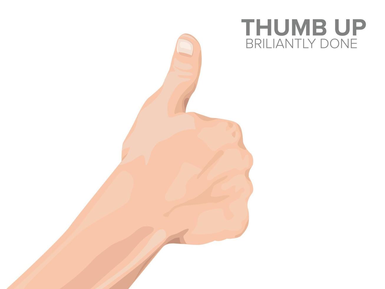 Thumbs up brillantemente hecho ilustración gráfica vector