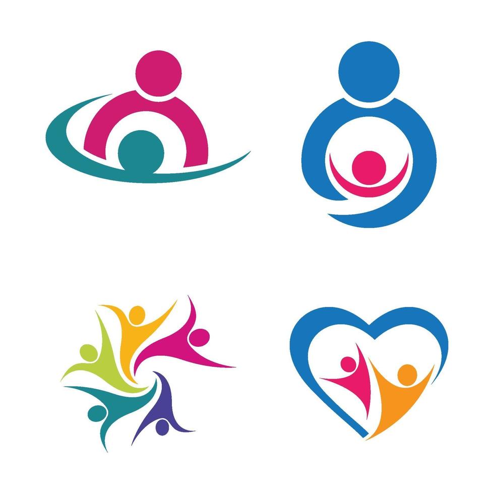 Community care logo images design set vector